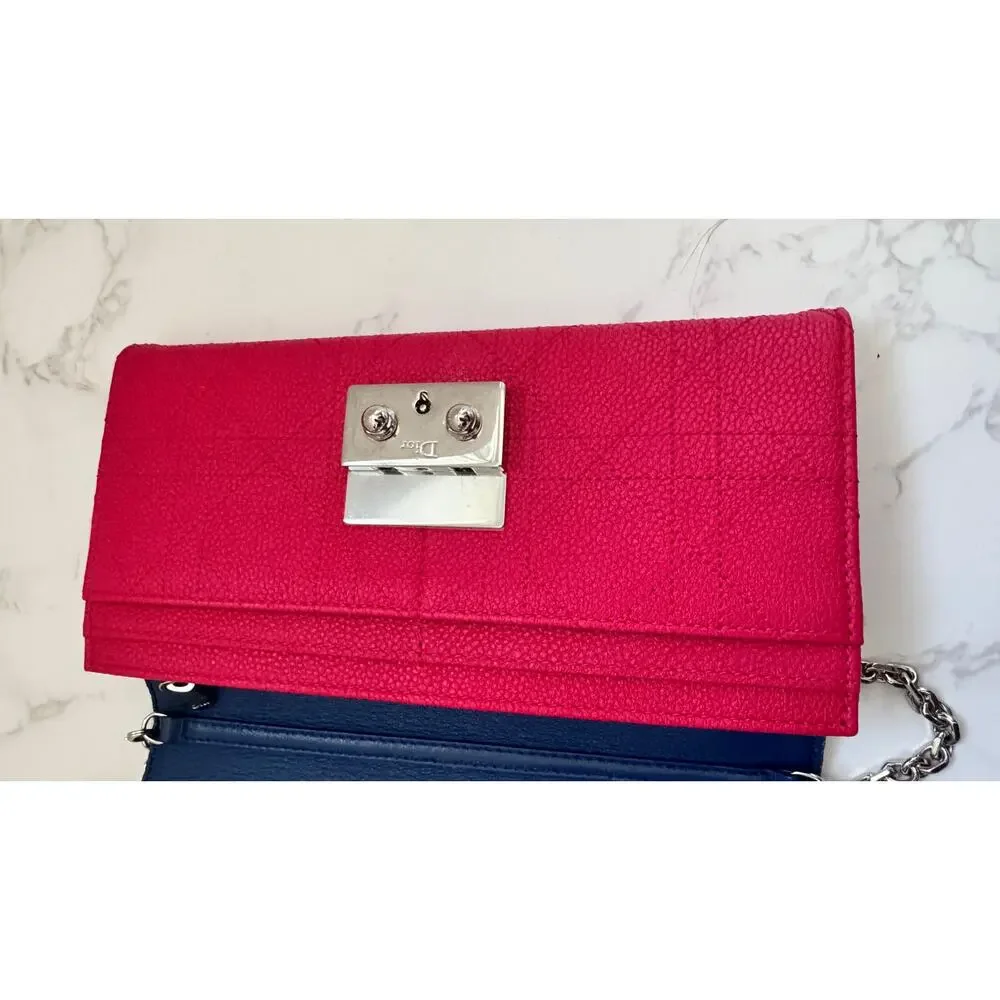 Christian Dior Cannage Promenade Wallet on Chain. Full Inclusion. Pink.